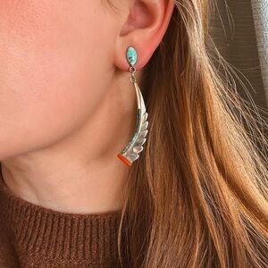 Vintage Native American multi stone earrings